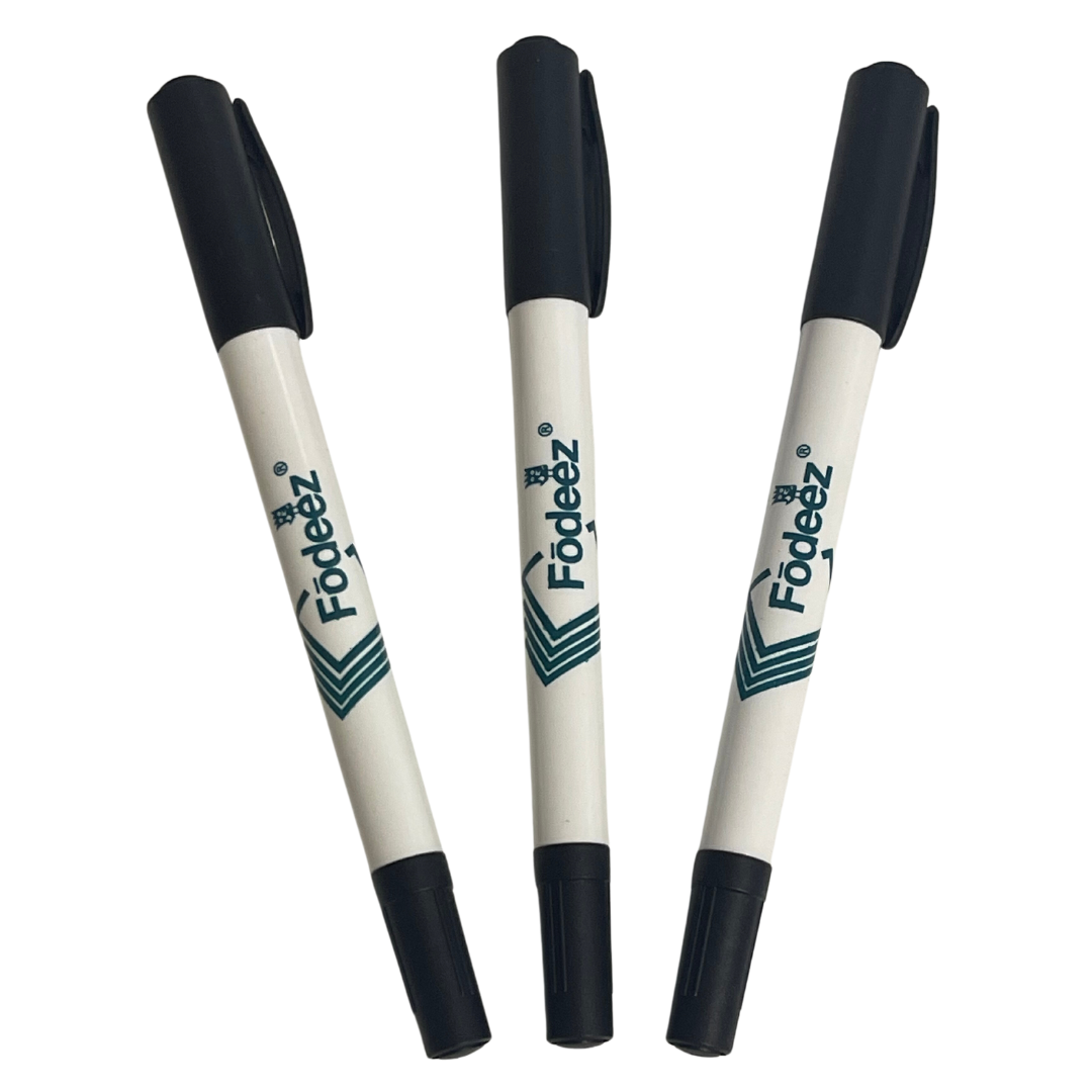 Dry Erase Markers with Ultra Fine and Broad Tip - 3-Pack of Black