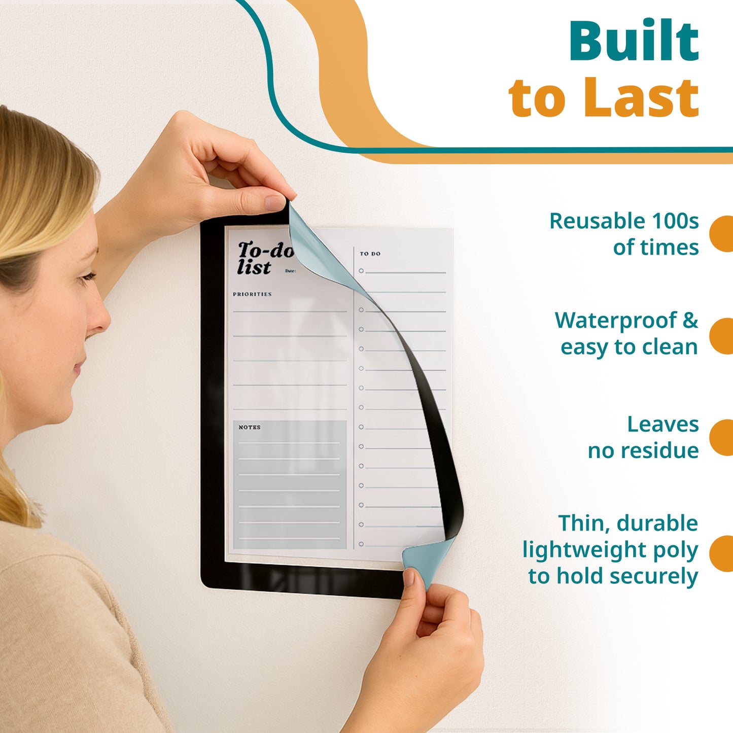Letter-Size Adhesive Frames for Walls