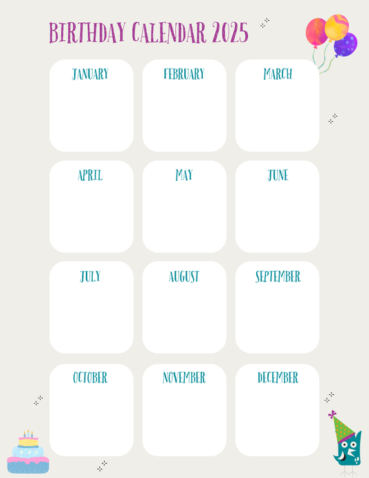Birthday Calendar