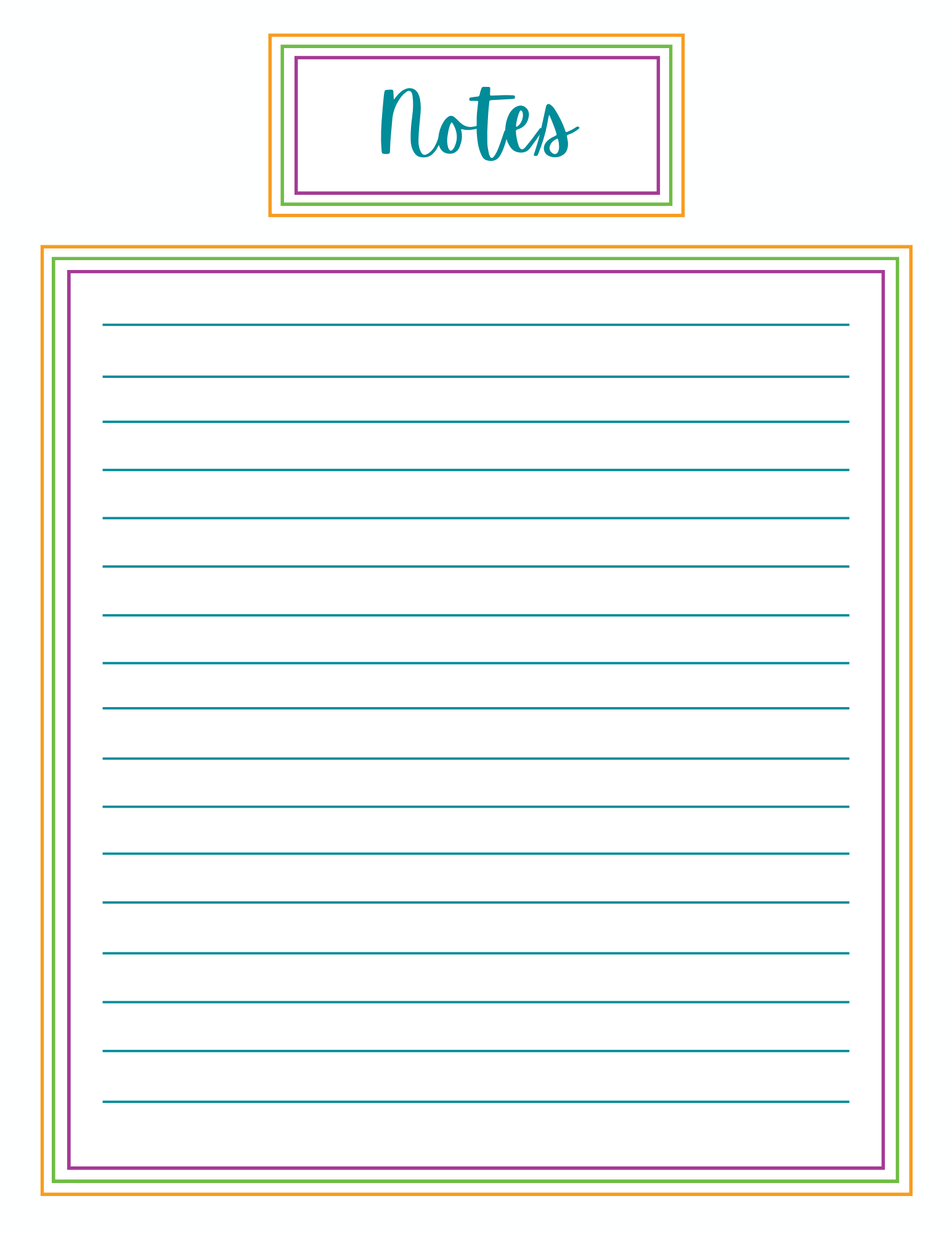 Colorful Note Paper Fodeez Frames