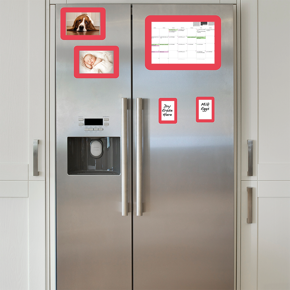 Red Reusable Adhesive Frames