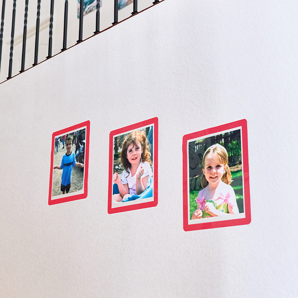 Red Reusable Adhesive Frames
