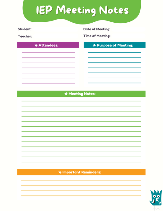IEP Meeting Notes