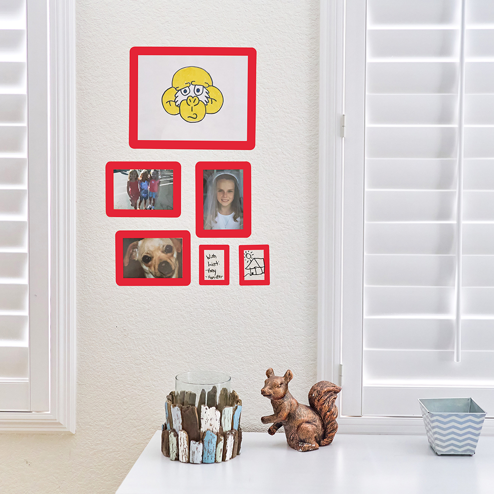 Red Reusable Adhesive Frames