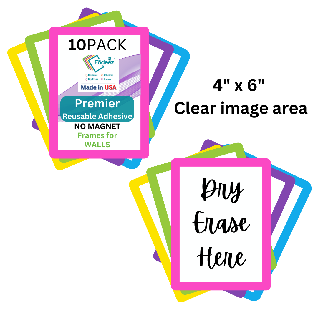 Solid Bright Assortment Adhesive Frames for Textured Surfaces (Walls)