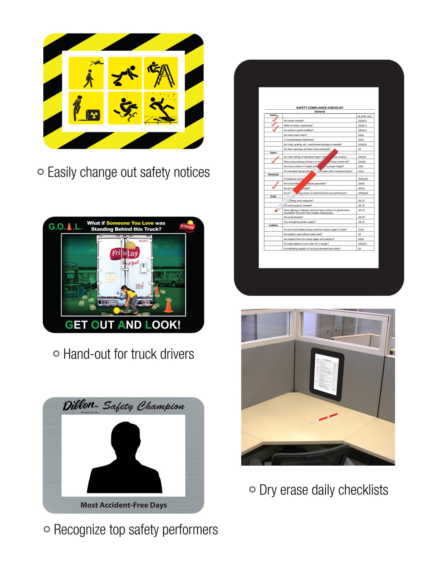 Safety Adhesive Frames for Glass & Other Smooth Surfaces