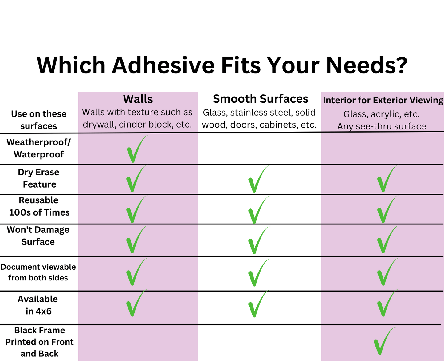 Letter-Size Adhesive Frames for Walls