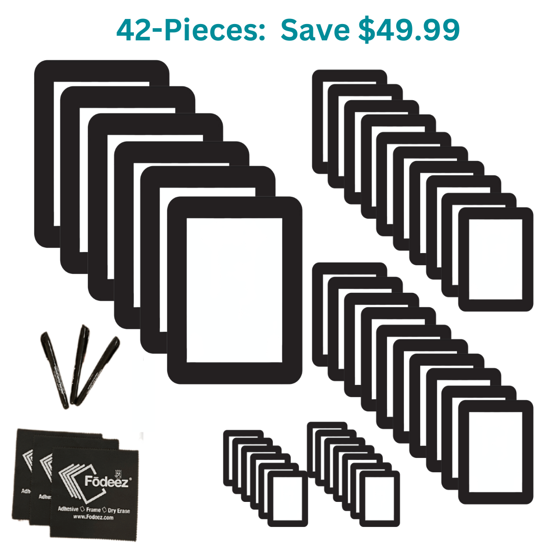 Multi-Pack of Peel and Stick Dry Erase Adhesive Photo Frames – Fodeez®  Frames