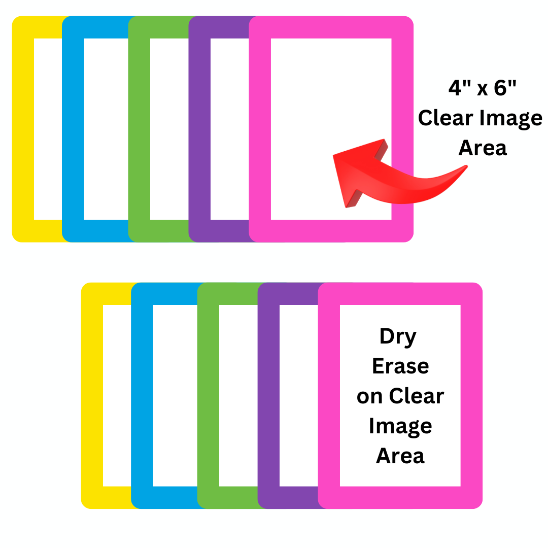 Letter Size Solid Bright Assortment Adhesive Frames for Smooth Surfaces