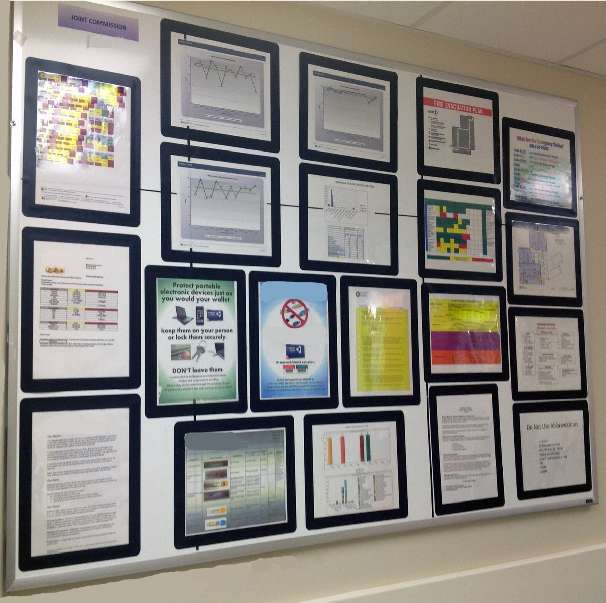 8.5 x 11 Solid Adhesive Frames - Package of 5 - Fodeez® Adhesive Display Frames / Dry Erase Boards - 10