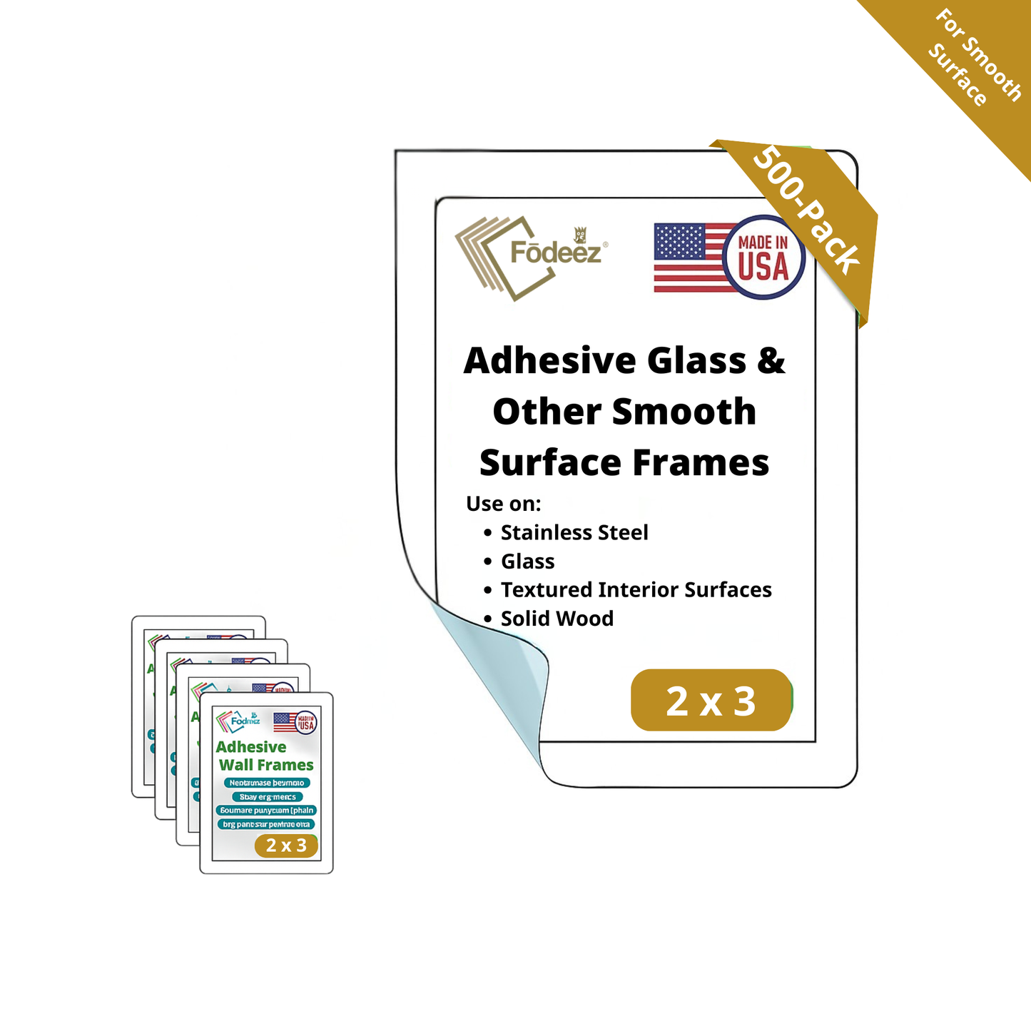 2 x 3 Fodeez® Reusable Adhesive Frames in Bulk