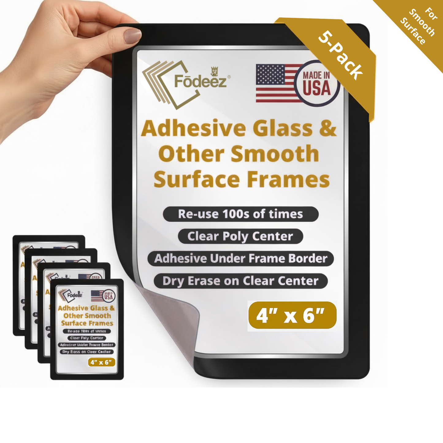 4 x 6 Self-Stick Frames - Pack of 5