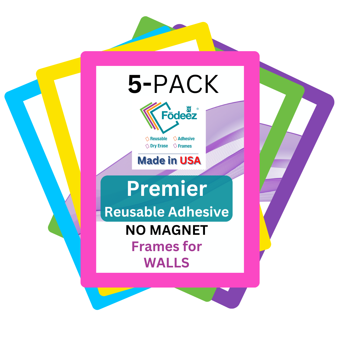 Solid Bright Assortment Adhesive Frames for Textured Surfaces (Walls)