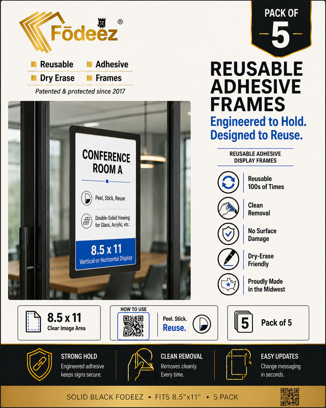 Letter-Size Adhesive Frames