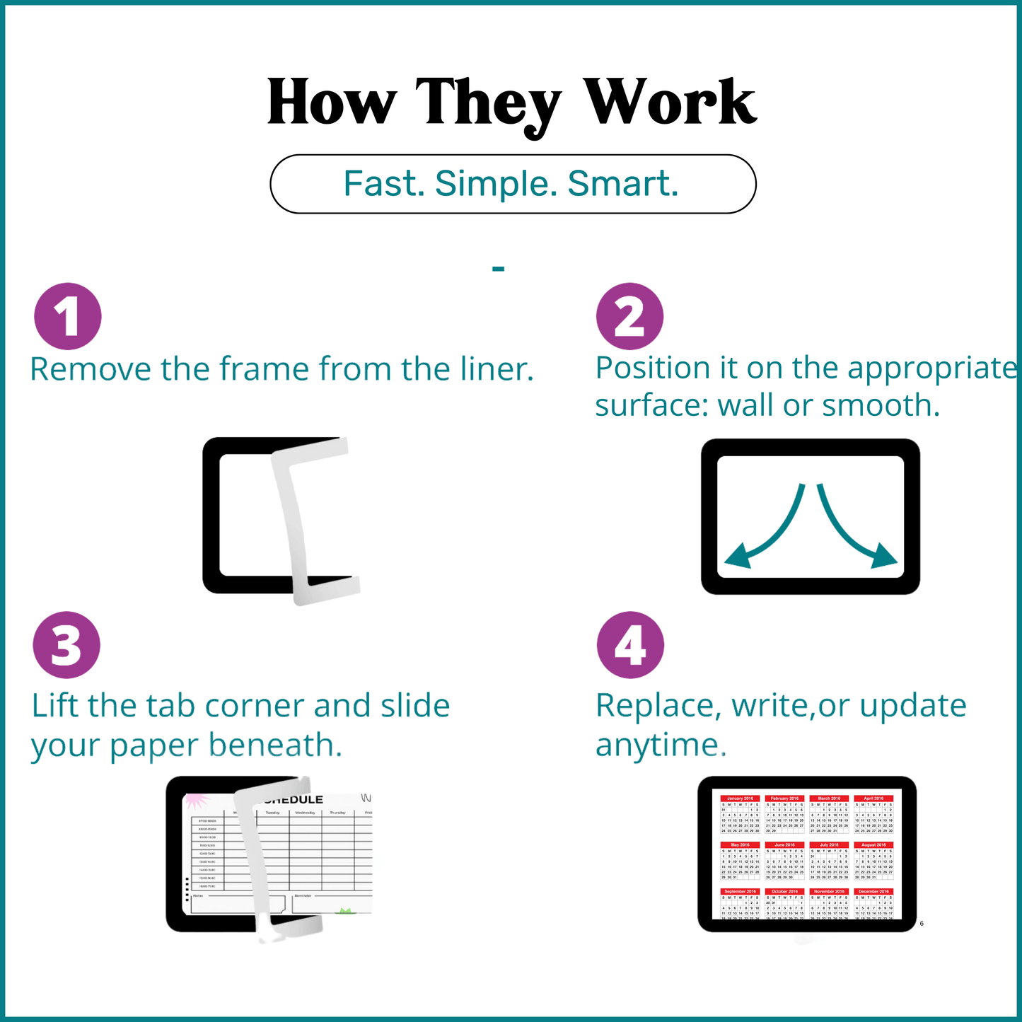 Classic Self-Stick Picture Frames to organize your home