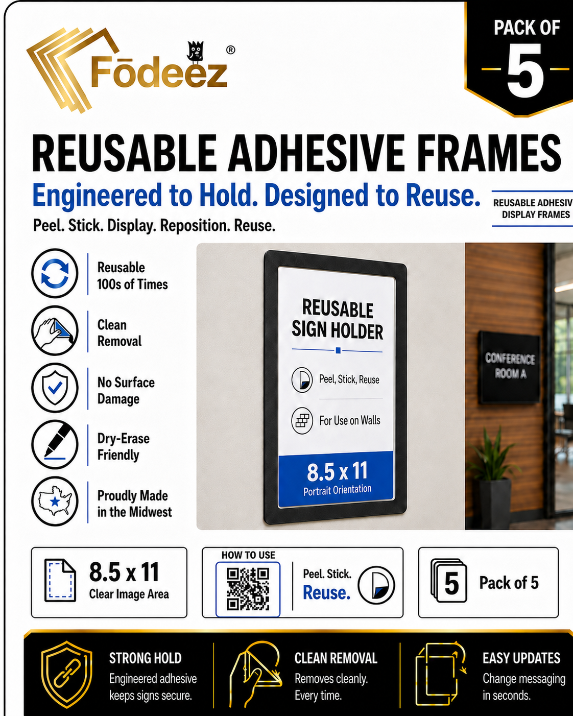 Letter-Size Adhesive Frames