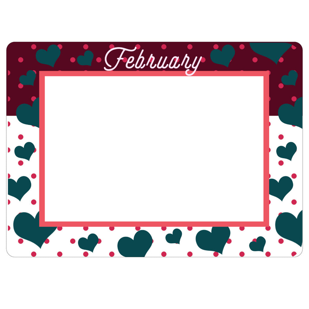 Monthly / Seasonal Theme Dry Erase Adhesive Frames - Full Adhesive Back