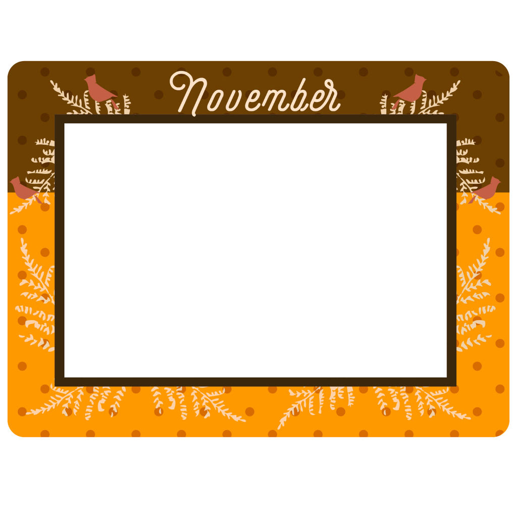 Monthly / Seasonal Theme Dry Erase Adhesive Frames - Full Adhesive Back