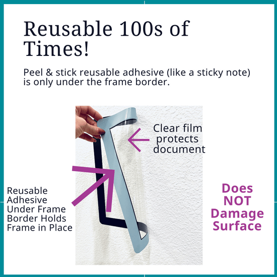 Solid 8.5 x 11 Fodeez® Adhesive Picture Frames Fodeez® Frames